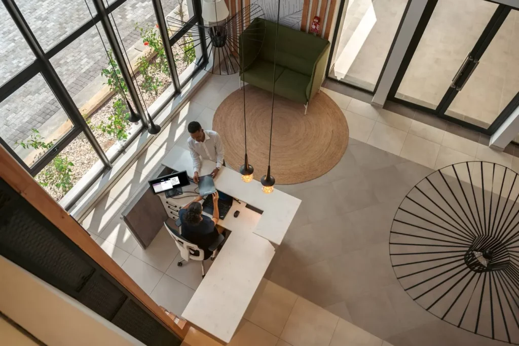 Reception area from above